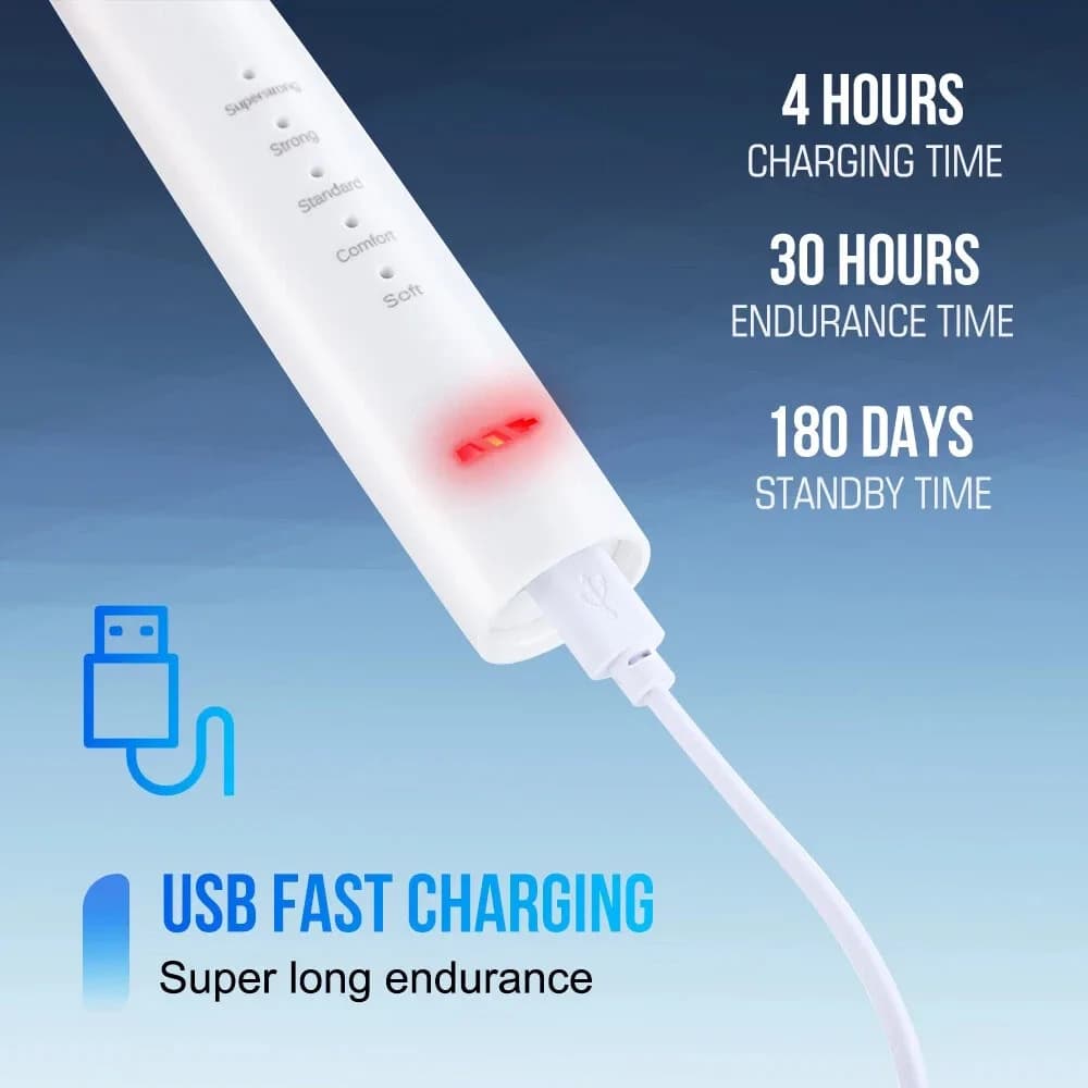 6 In1 Ultrasonic Electric Dental Scaler Tooth Stain Calculus Plaque Remover Tool