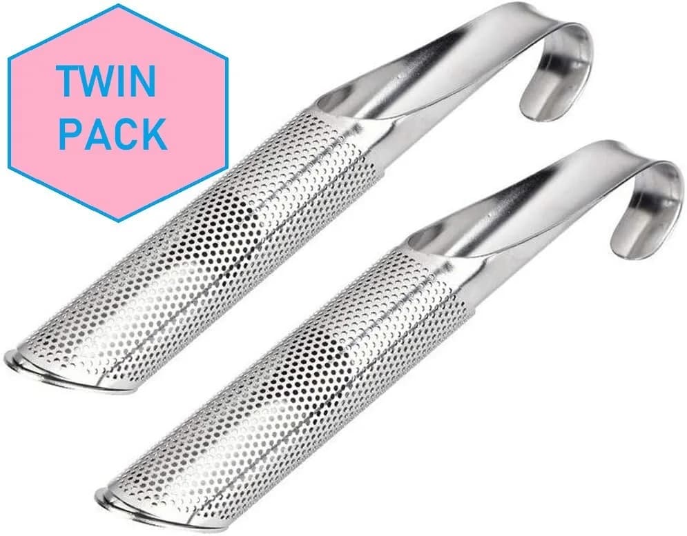 2pcs Hook Tea Stick Infuser Diffuser Strainer Filter Mesh loose Tea Herbs Steel
