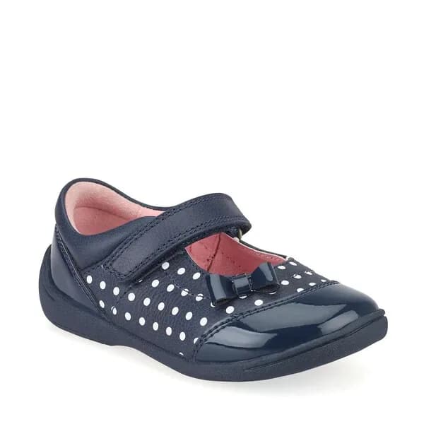 START-RITE TWIZZLE NAVY POLKA DOT SHOES KIDS 4F EU 20