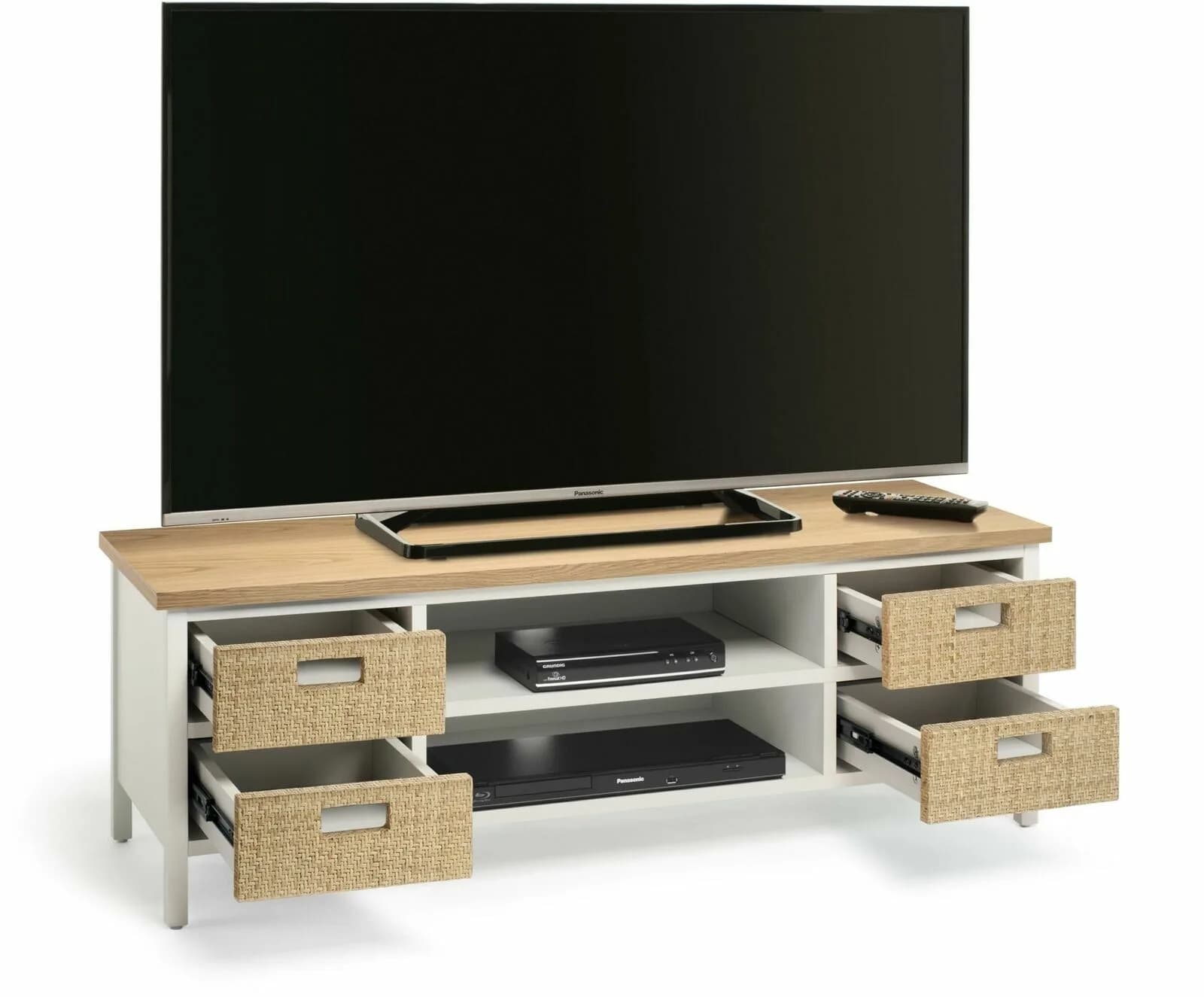 Techlink 407470 Wicker WK120LO Light Oak Top with a Cool Grey Base 1200mm wide