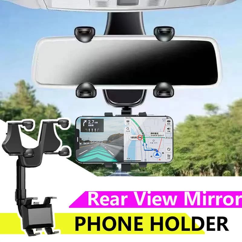 2022 Car Rear View Mirror Mount 360° Phone Holder Bracket GPS Cradle Accessories