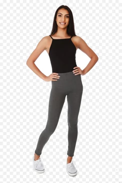 PrettyFashion Oh! Pretty Basic Charcoal Jersey Leggings Grey 20/22