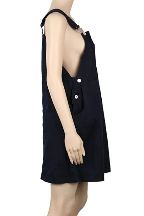 Winfunup Womens Skirts Loose Suspender Overall Navy
