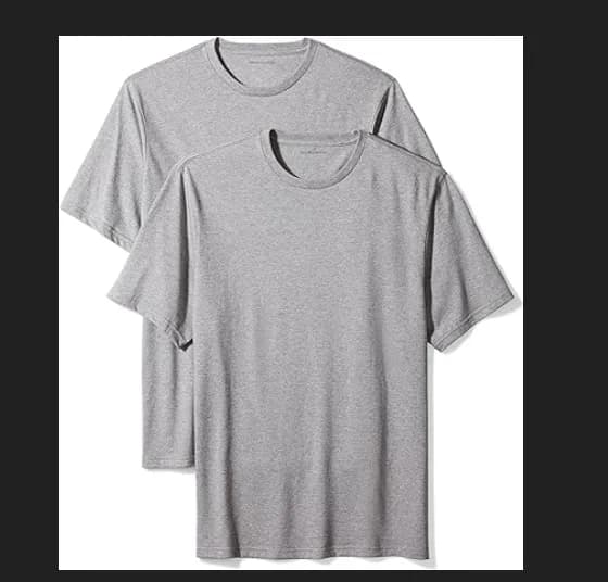 Amazon Essentials Men's Regular-Fit Short-Sleeve Crewneck T-Shirt Pack of 2 Grey