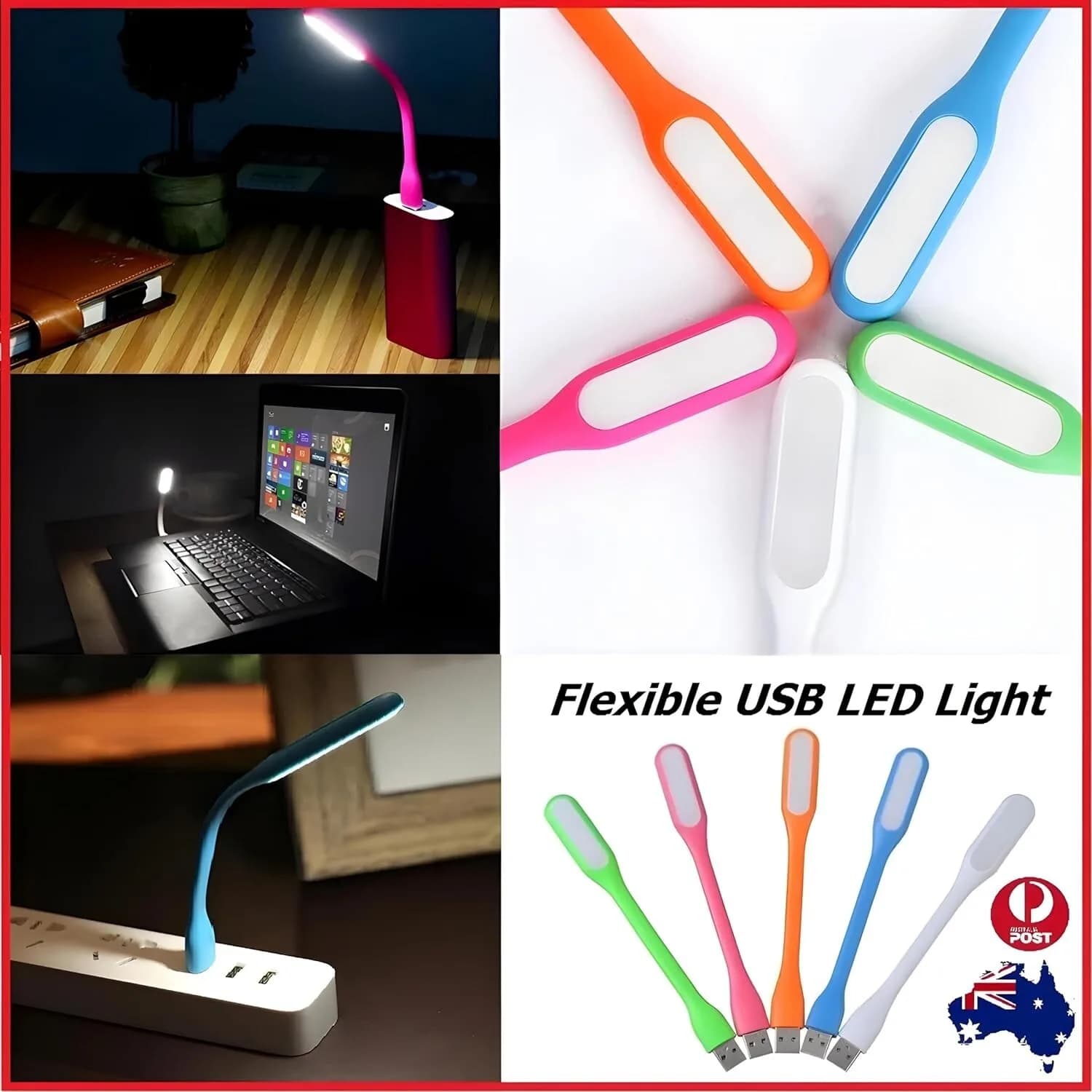 Flexible USB LED Light Lamp Portable Night Light Reading Lamp for Power Bank PC