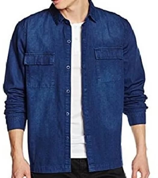New Look Men's Indigo Denim Casual Shirt - Navy Blue XS
