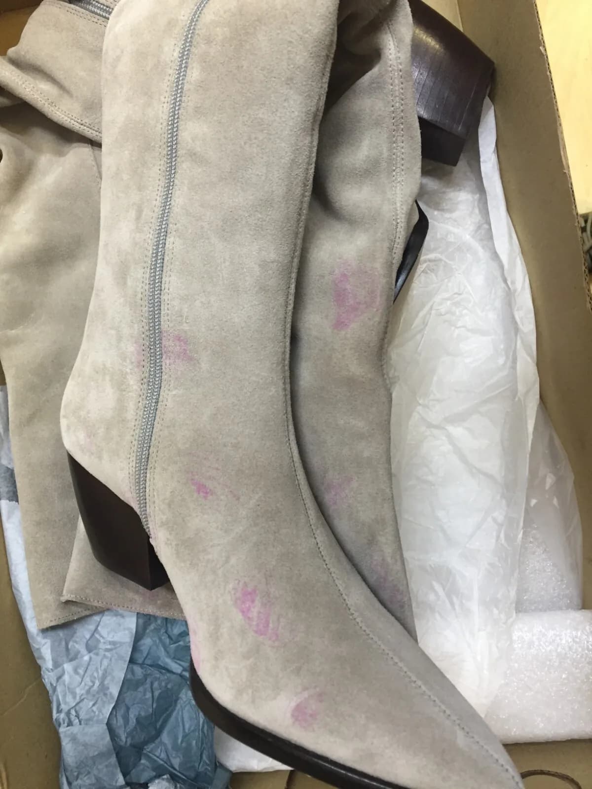 Free People Matisse Charmer Over-The-Knee Boots UK size 4.5 Light Grey Suede