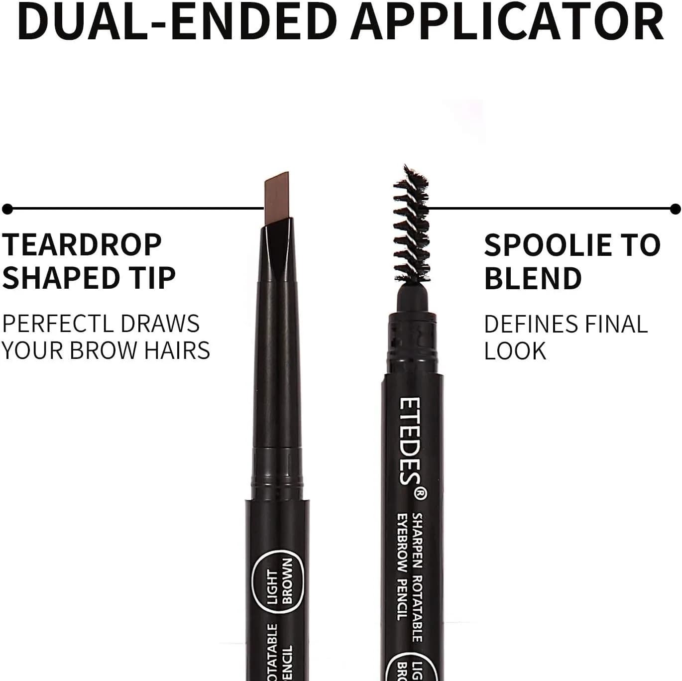 OULISI 2 PACK EYEBROW PEN 04 SOFT LIGHT BROWN WITH 1 RAZOR FILL & FLUFF ROTATE