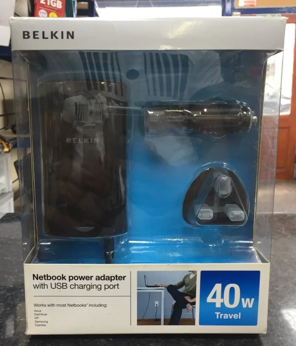 Belkin 40W AC DC Travel Netbook Power Adapter Car Plane Home ASUS Acer Toshiba