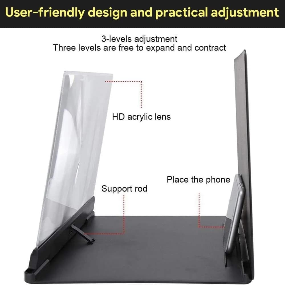 Phone Screen Magnifier, 10 Inch Foldable Mobile Phone Screen Amplifier, For Movi