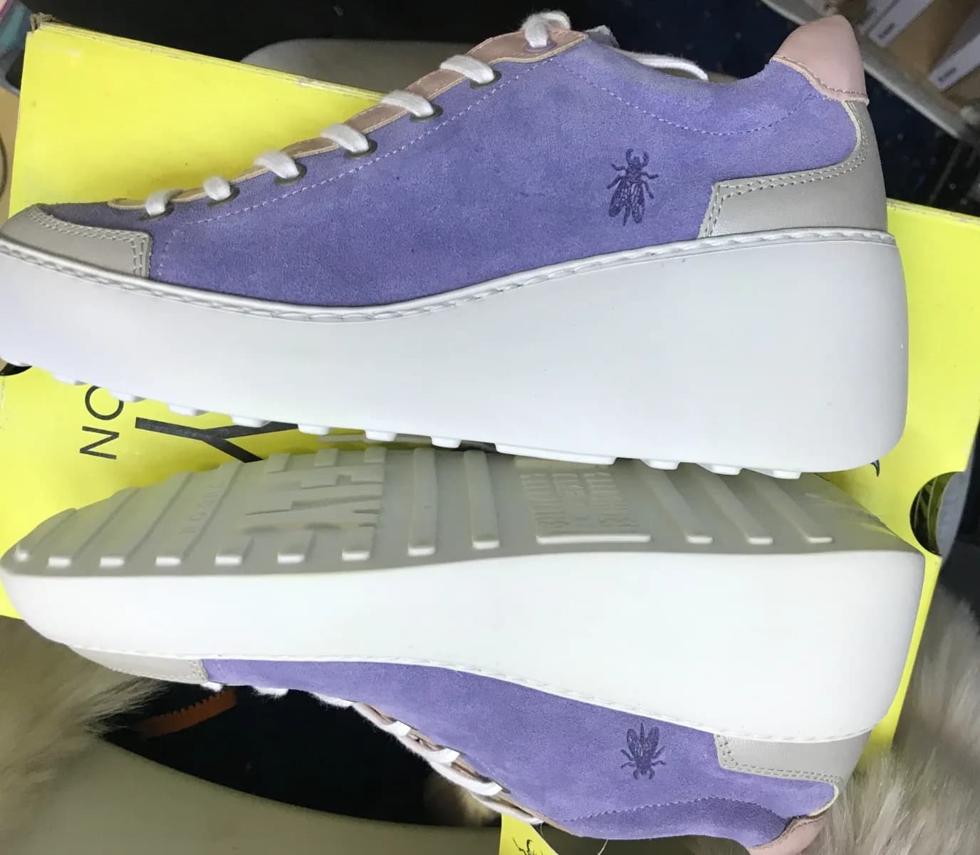 Women's Fly London DUFY671FLY Sneakers Shoe Pink,Purple Silver Size uk 6