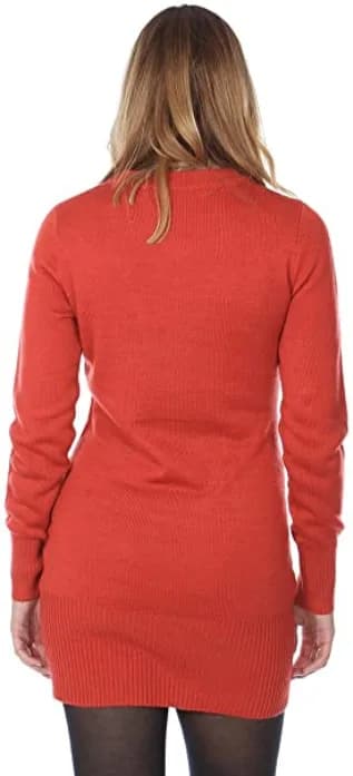 Womens Red Tipsy Elves Ugly Xmas Christmas Bucktooth Rudolph Sweater Dress Large