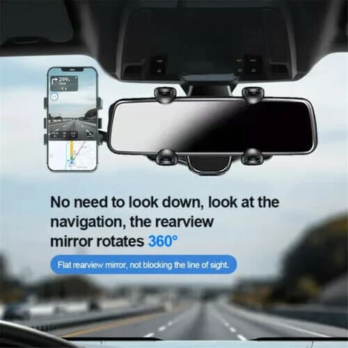 2022 Car Rear View Mirror Mount 360° Phone Holder Bracket GPS Cradle Accessories