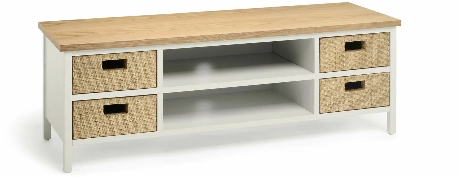 Techlink 407470 Wicker WK120LO Light Oak Top with a Cool Grey Base 1200mm wide