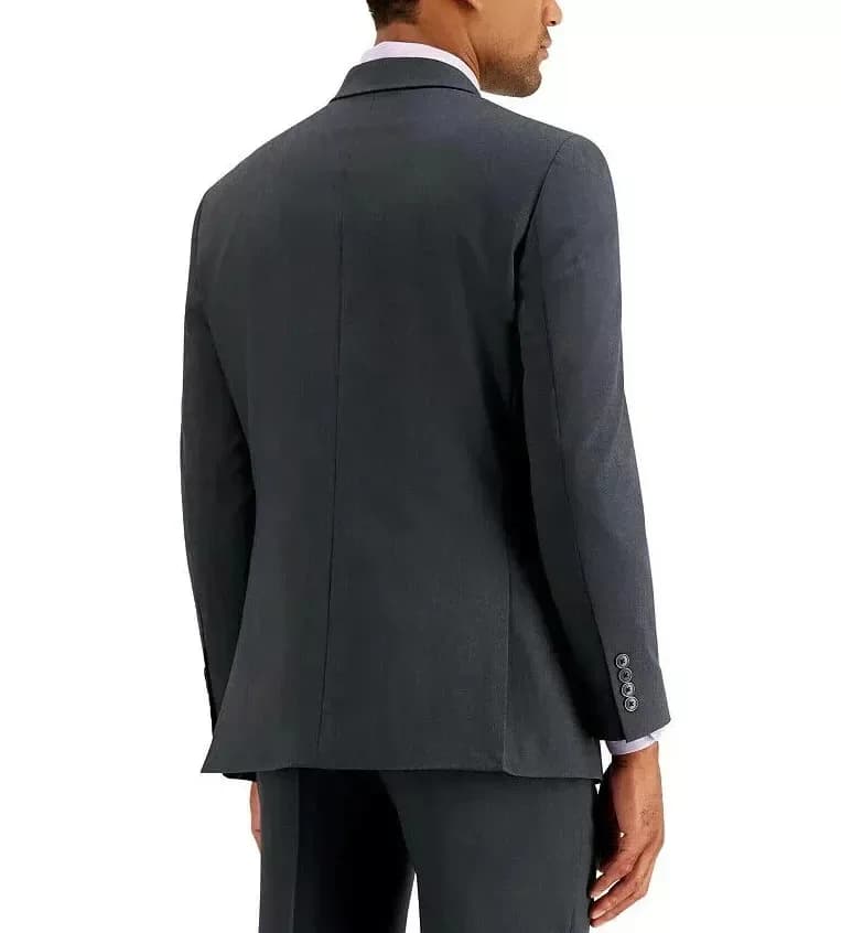 Nautica Men's Modern-Fit Bi-Stretch Charcoal Charbon Suit Jacket 44S, RRP $395