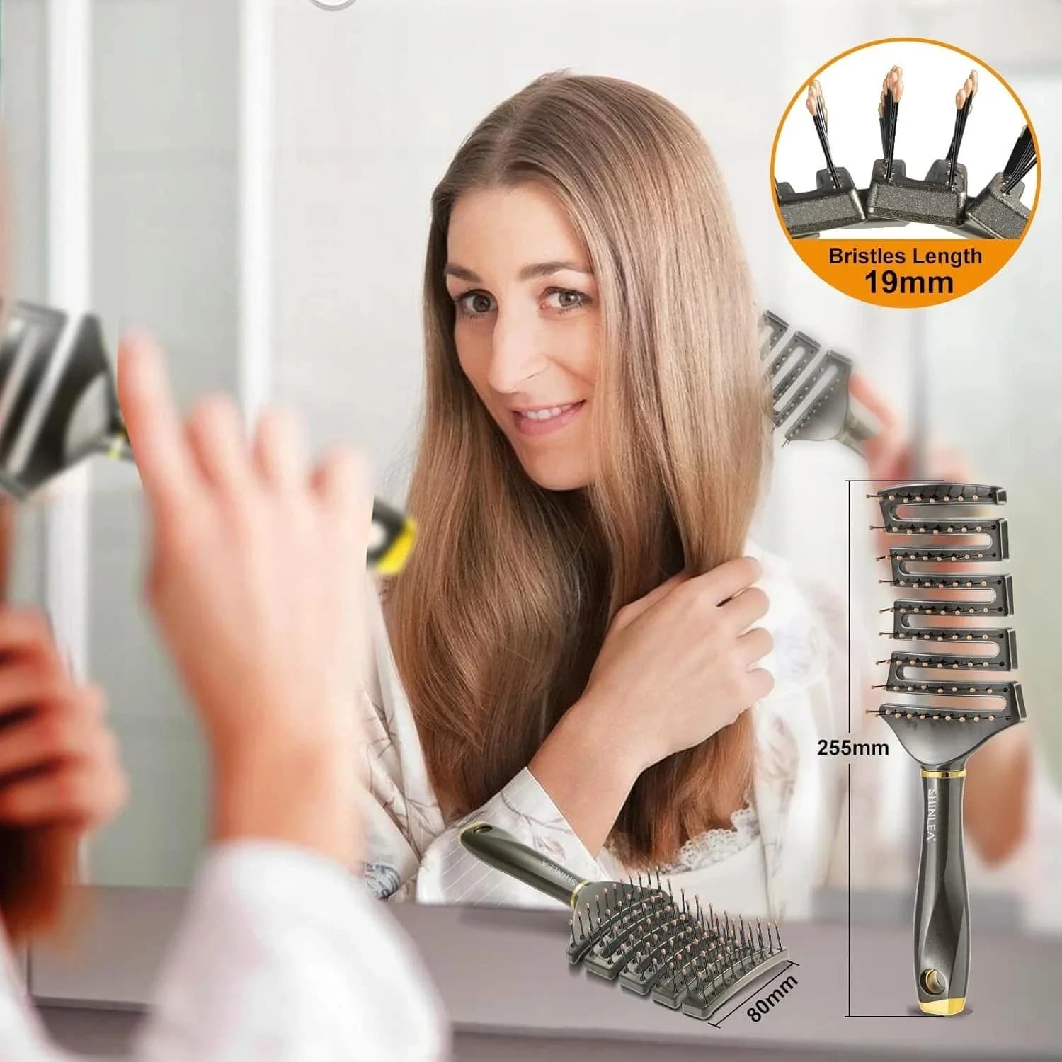 Hair Brush - SHINLEA Detangling brush Anti Tangle for Wet & Dry Use
