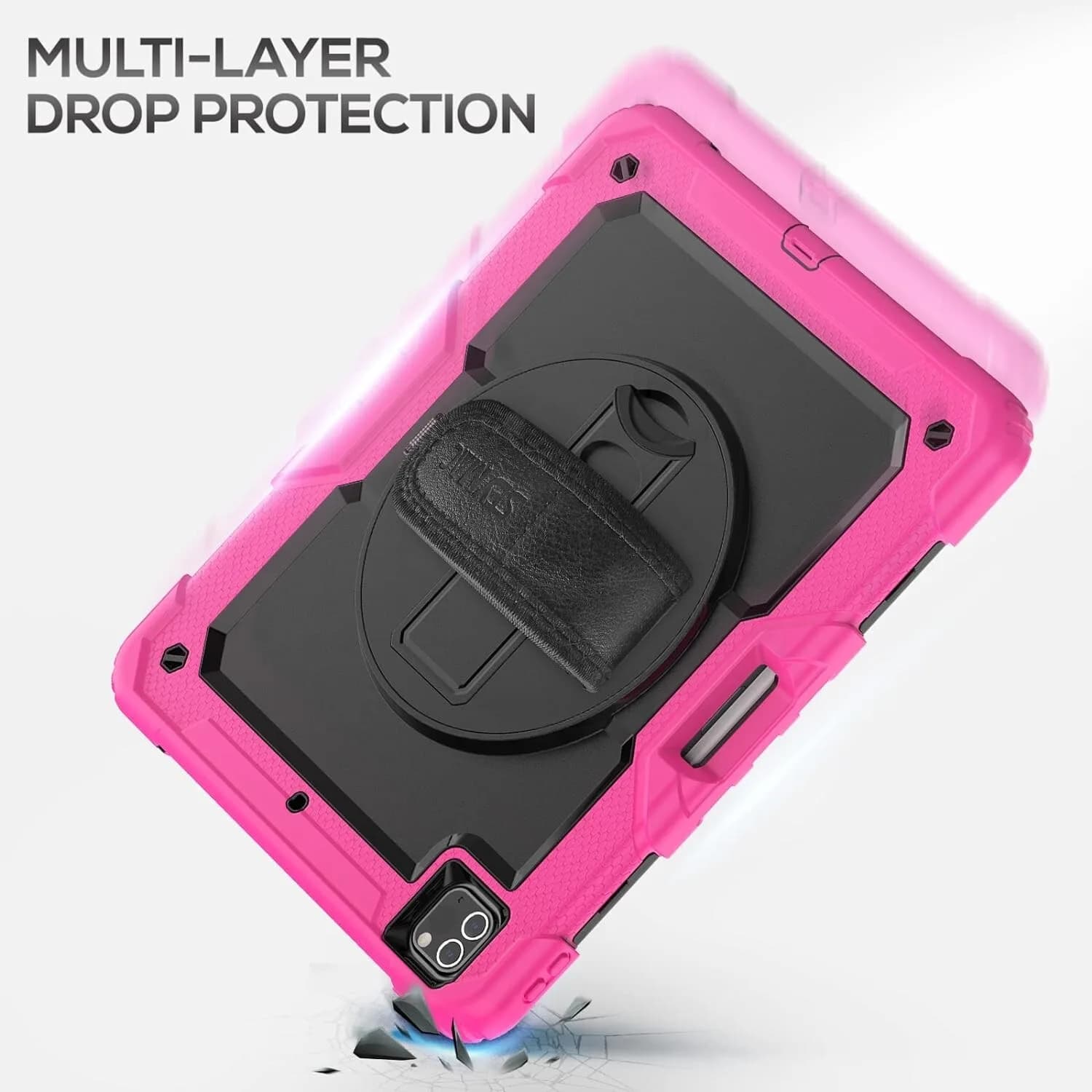 iPad Pro 12.9 Case 2022/2021/ 2020/2018, Heavy Duty Protection Shockproof Pink
