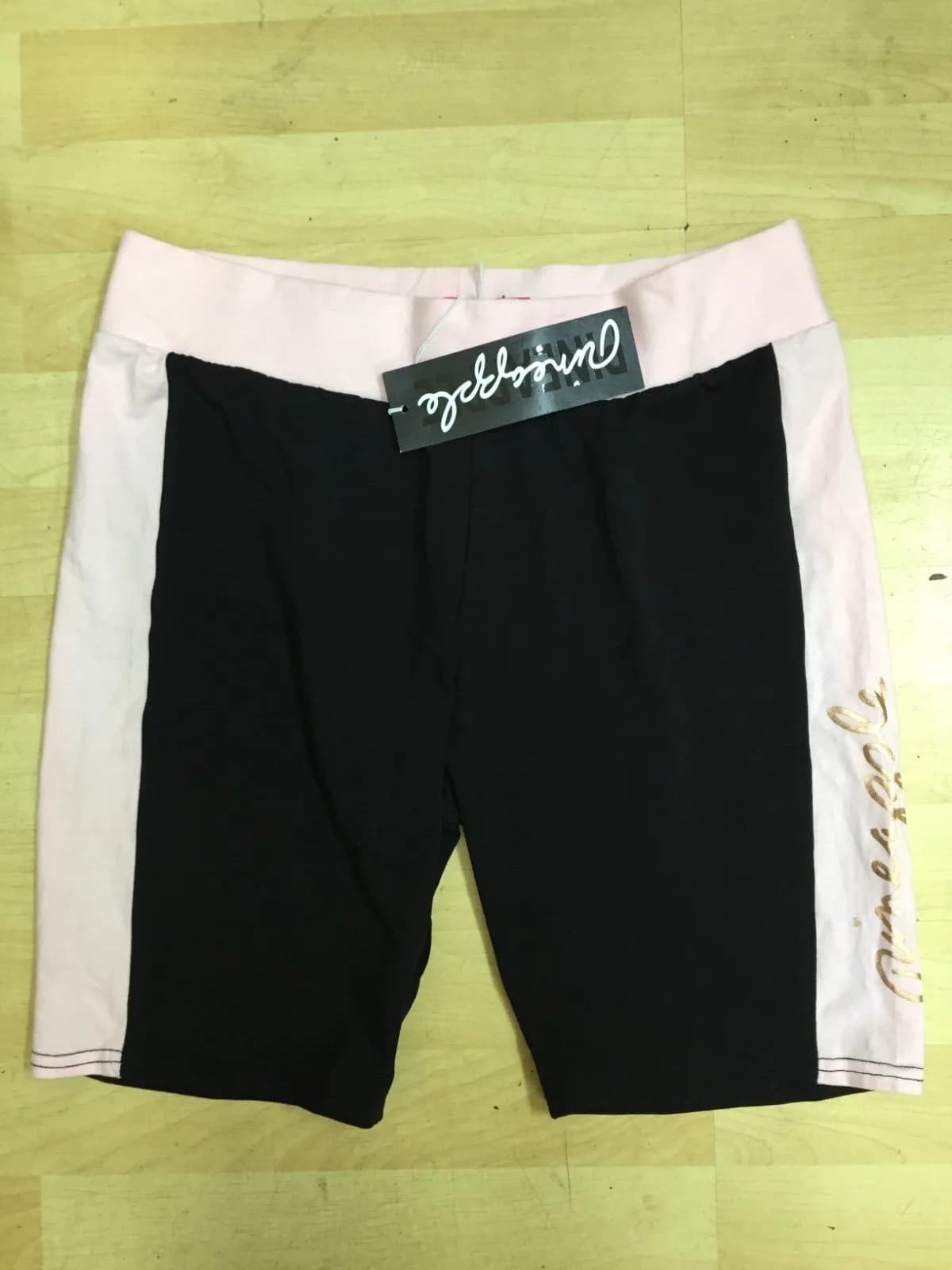 Pineapple Shorts Black Pink Dance Hot Pants Sports Gymnastics UK SIZE 16 EU 44