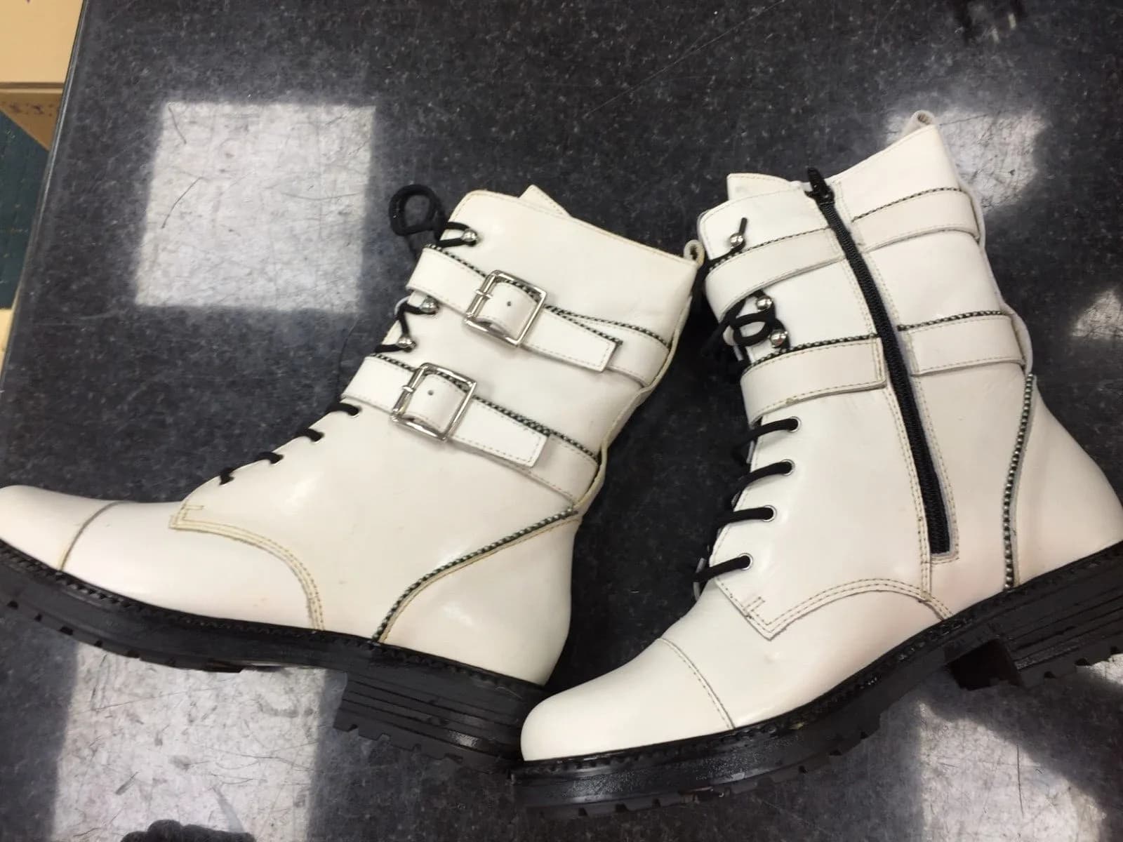 FREE PEOPLE LIMITLESS LACE UP BOOTS WHITE EU 39 UK 6