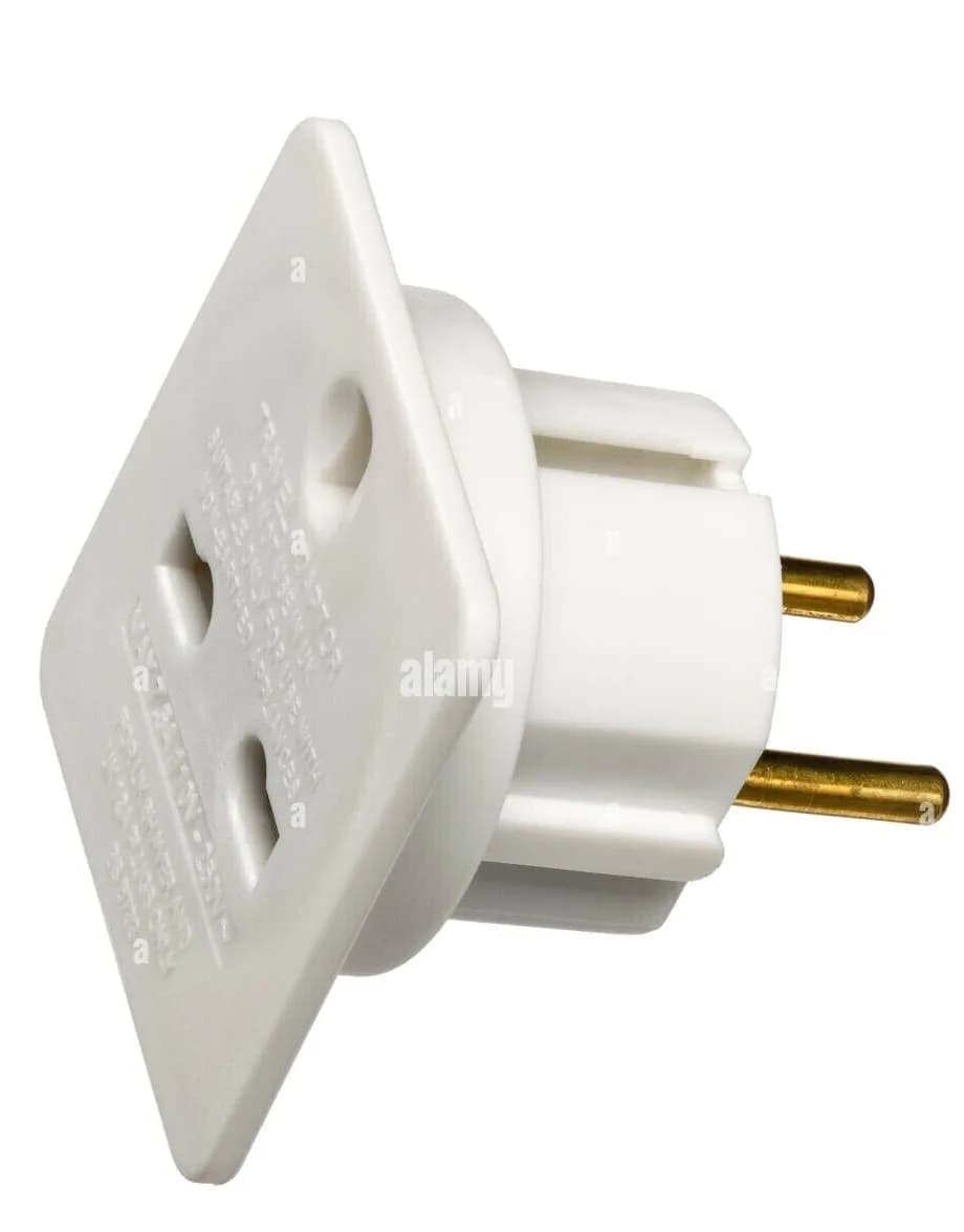 Masterplug UK to European Plug Adaper UK to EU Travel Adapter Shaver 7.5A White