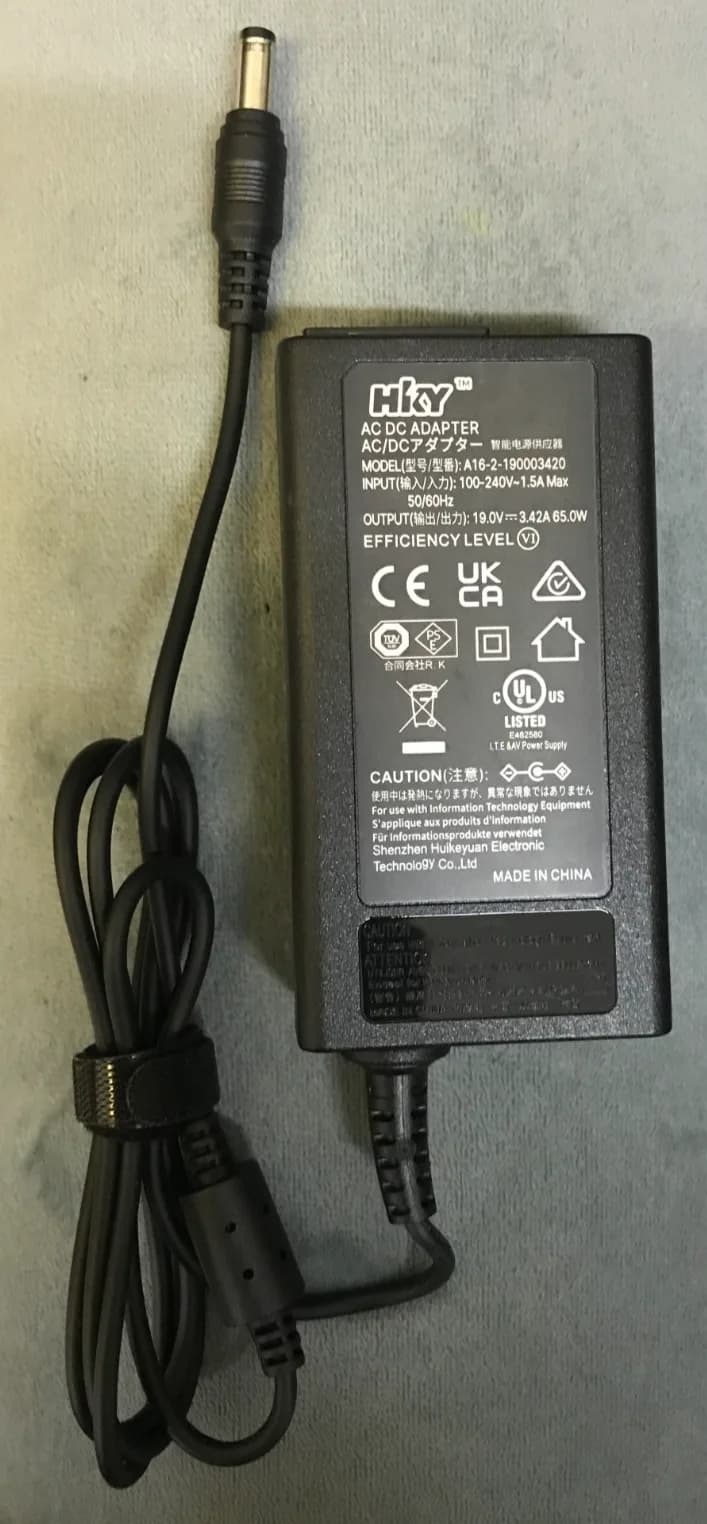 HKY 19V Power Supply Charger Power Adapter A16-2-190003420 3.42A