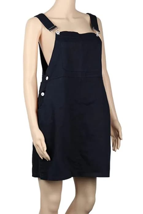 Winfunup Womens Skirts Loose Suspender Overall Navy