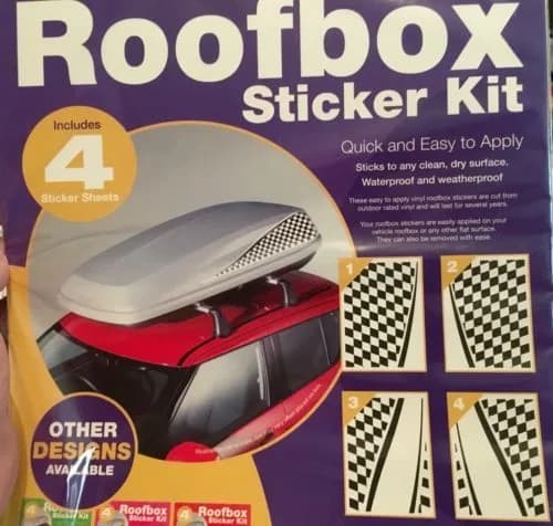 Chequered Stripes Roofbox Sticker Kit, Brand New In Seal Packet 4 sticker sheets
