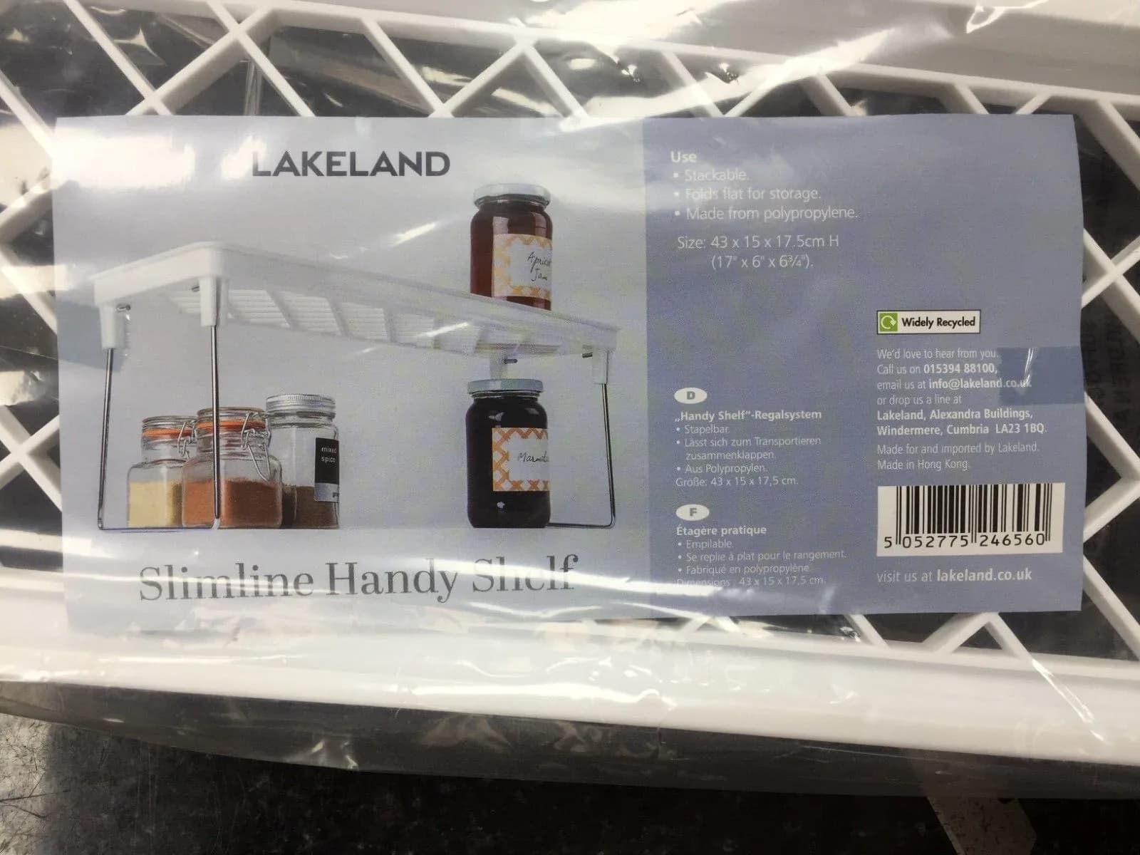 LAKELAND SLIMLINE HANDY SHELF KITCHEN JARS ETC