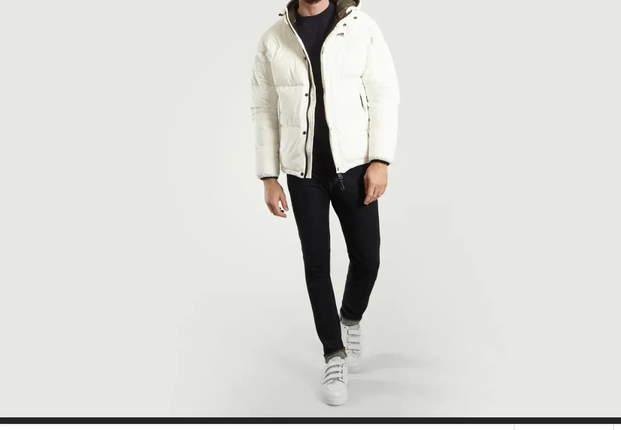 Schott NYC Ritch Mens Down Hooded Puffer Jacket Hooded White read description