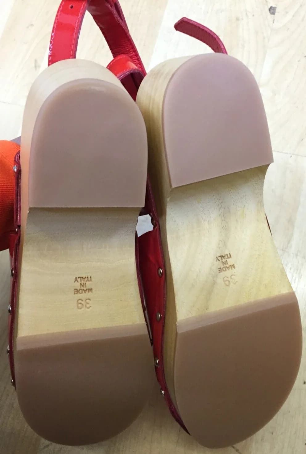 Free People X Unalira Red Leather Platform Kaia Clogs EU 39 UK 5