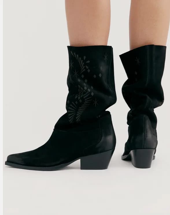 Free People Moon and Back Black Western Boots EU 37 & 38 SIZE RRP $268