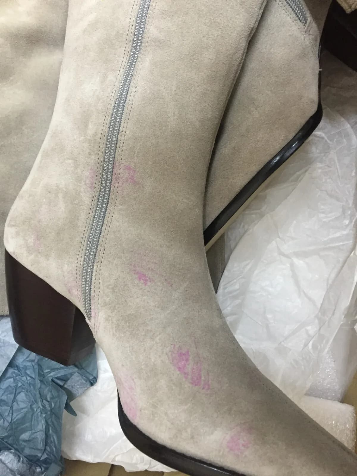 Free People Matisse Charmer Over-The-Knee Boots UK size 4.5 Light Grey Suede