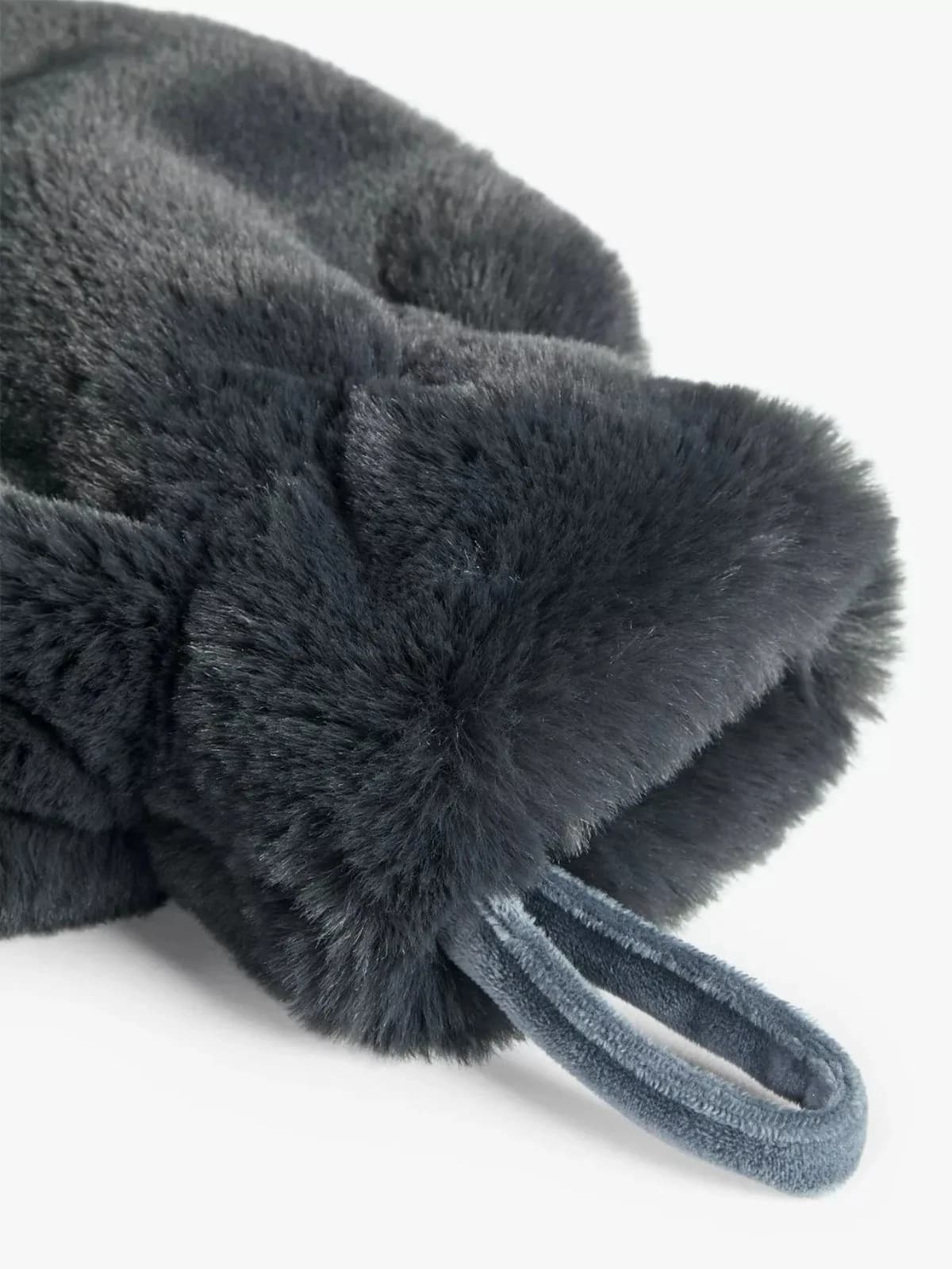 John Lewis Faux Fur Hot Water Bottle, Graphite