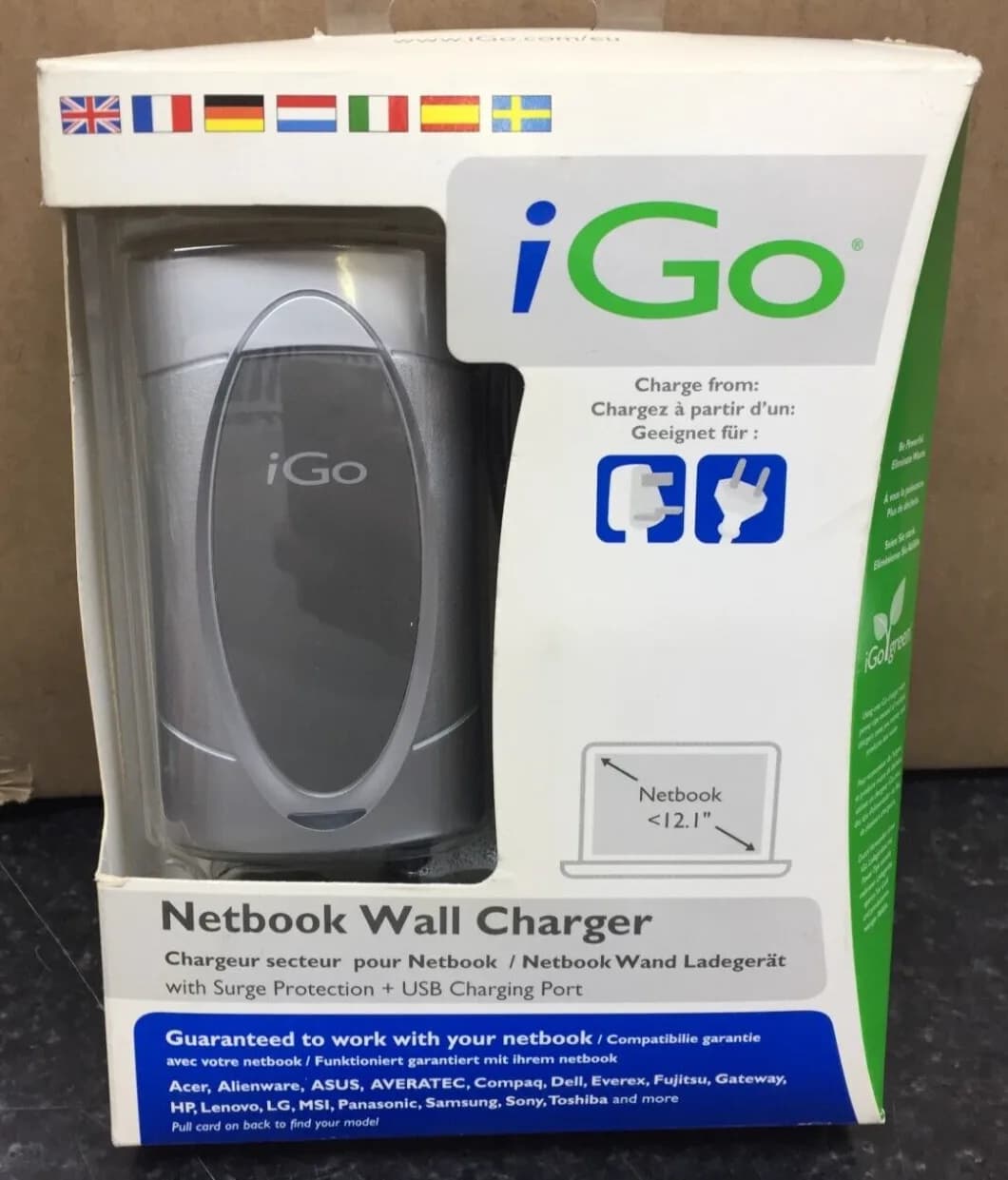 iGo Netbook Travel Charger 40w Eu & UK Acer Asus HP Lenovo Samsung Toshiba +++