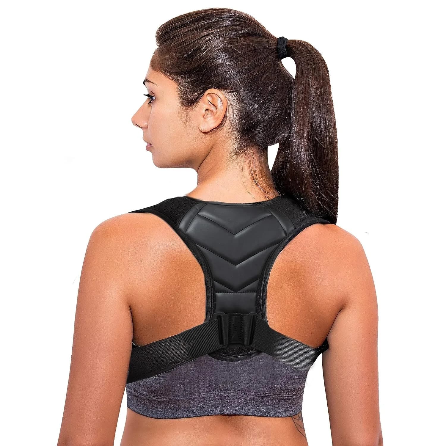 Supply Cube Back Brace Posture Corrector for Men and Women Adjustable Strap
