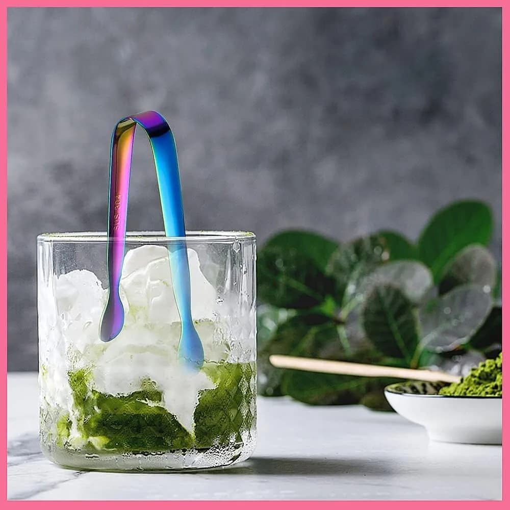 6 Pcs Ice Sugar Tongs,Multicolour U Shaped Ice Tongs Stainless Steel Candy Tongs