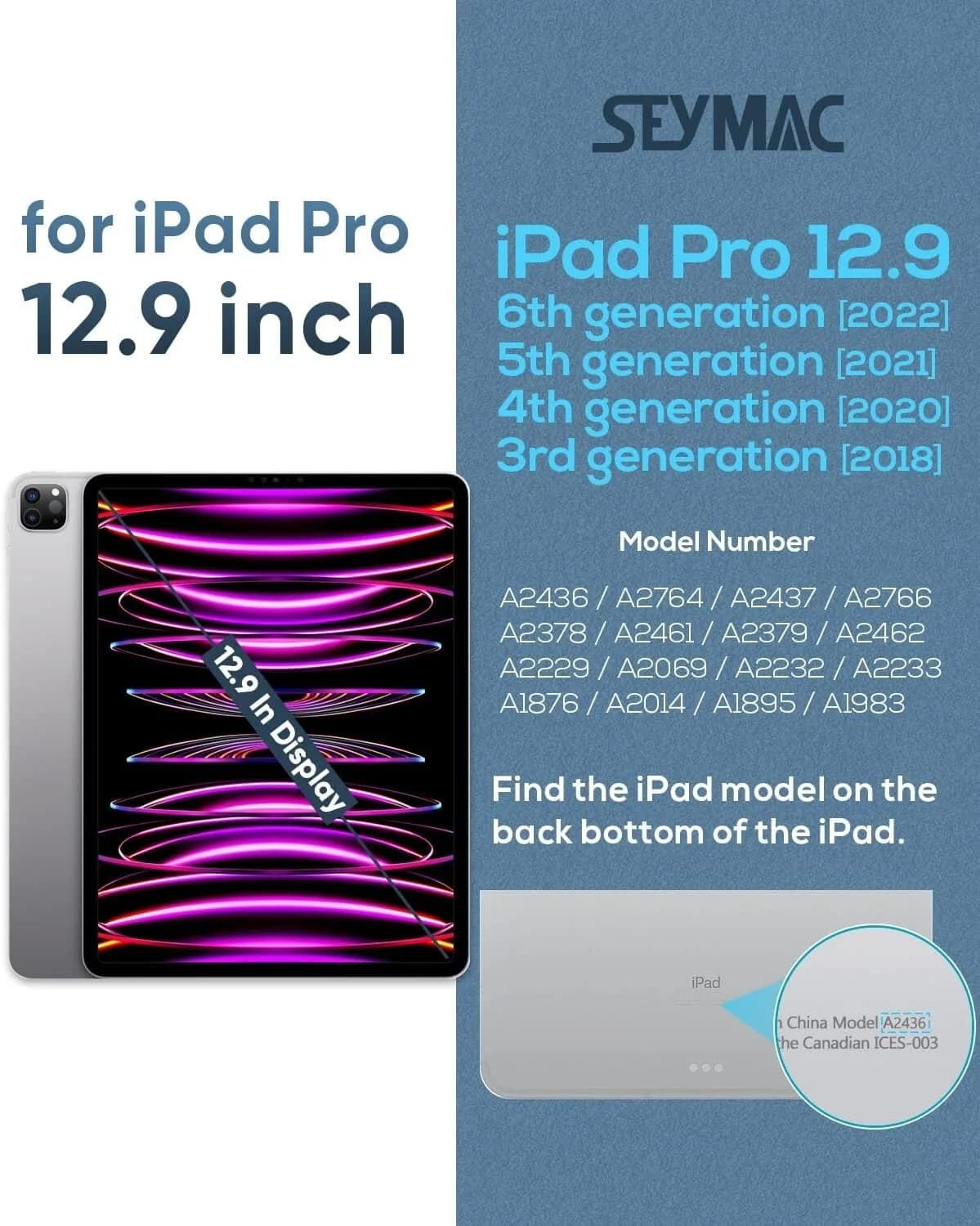 iPad Pro 12.9 Case 2022/2021/ 2020/2018, Heavy Duty Protection Shockproof Pink