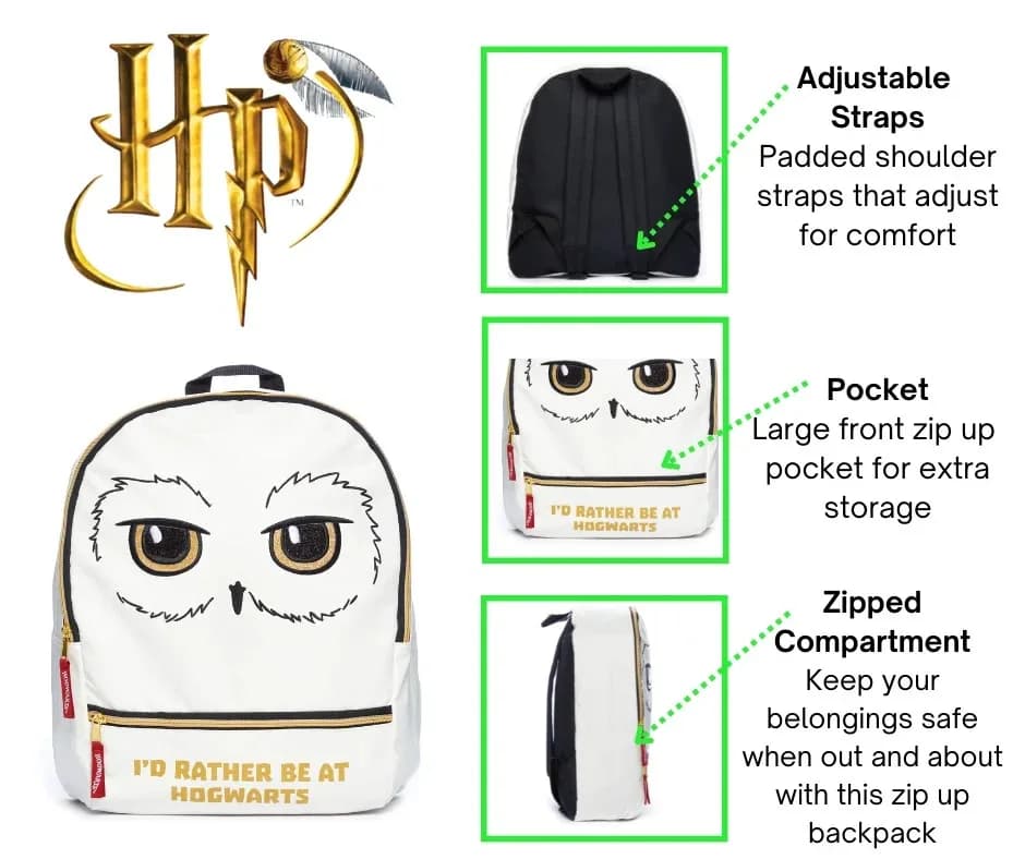 Luxury Harry Potter Kids Ladies Hedwig Howarts Travel Bag Fashion Backpack