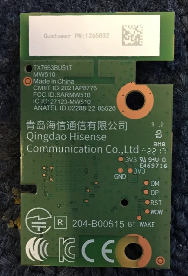 HISENSE 55A6BGTUK WIFI BOARD MODULE CARD