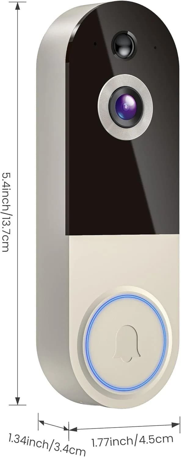 1080P Wireless Video Doorbell Camera, AI Human Detection, Night Vision, 2-Way Au