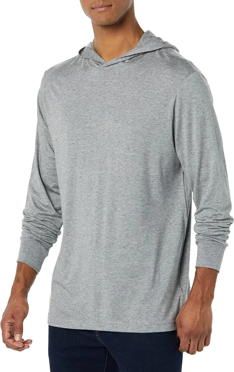 Amazon Aware Men's Regular Fit Light Weight Long-Sleeved Hoodie Grey Khaki Brown
