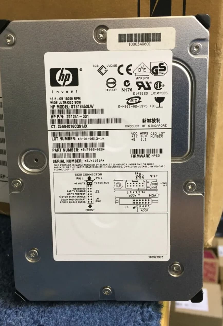 HP SCUZZY HDD HARD DRIVE ST318453LW 18.2GB 1500 RPM SCSI 68 PIN HP PART 291241-