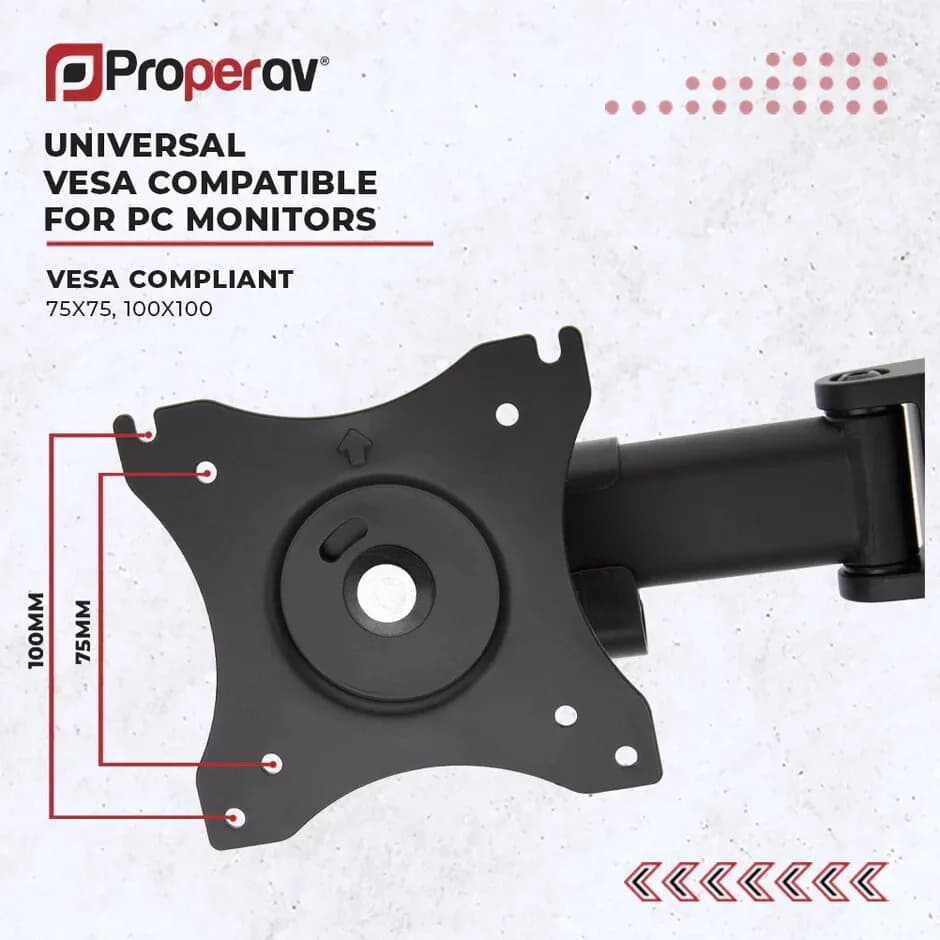 PROPERAV HYDRAULIC MONITOR DESK MOUNT | SINGLE 17"-32"
