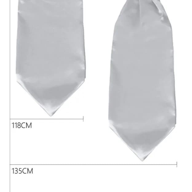 Men's Silver Plain Hankerchief & Ascot Tie By Dan Smith Gift