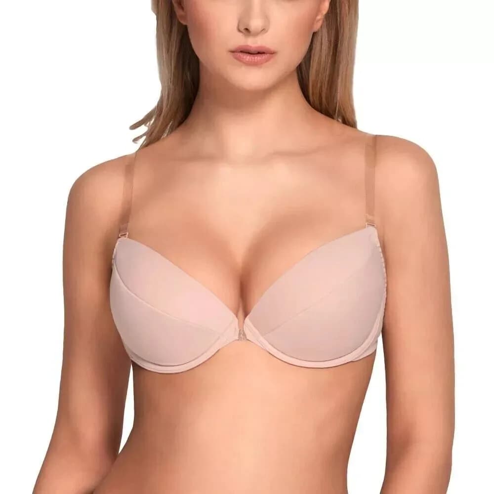Vivisence Eve 1012 Underwired Push-Up Padded Bra Removable Silicone Straps beige
