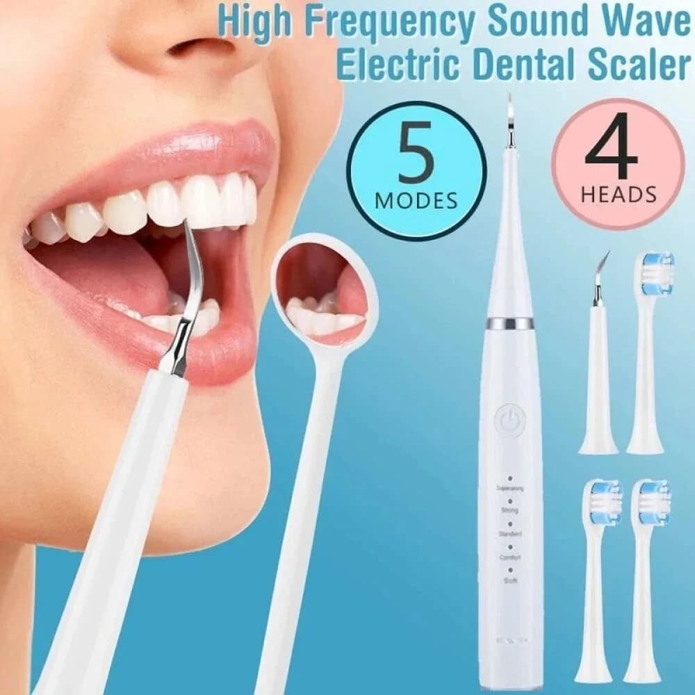6 In1 Ultrasonic Electric Dental Scaler Tooth Stain Calculus Plaque Remover Tool