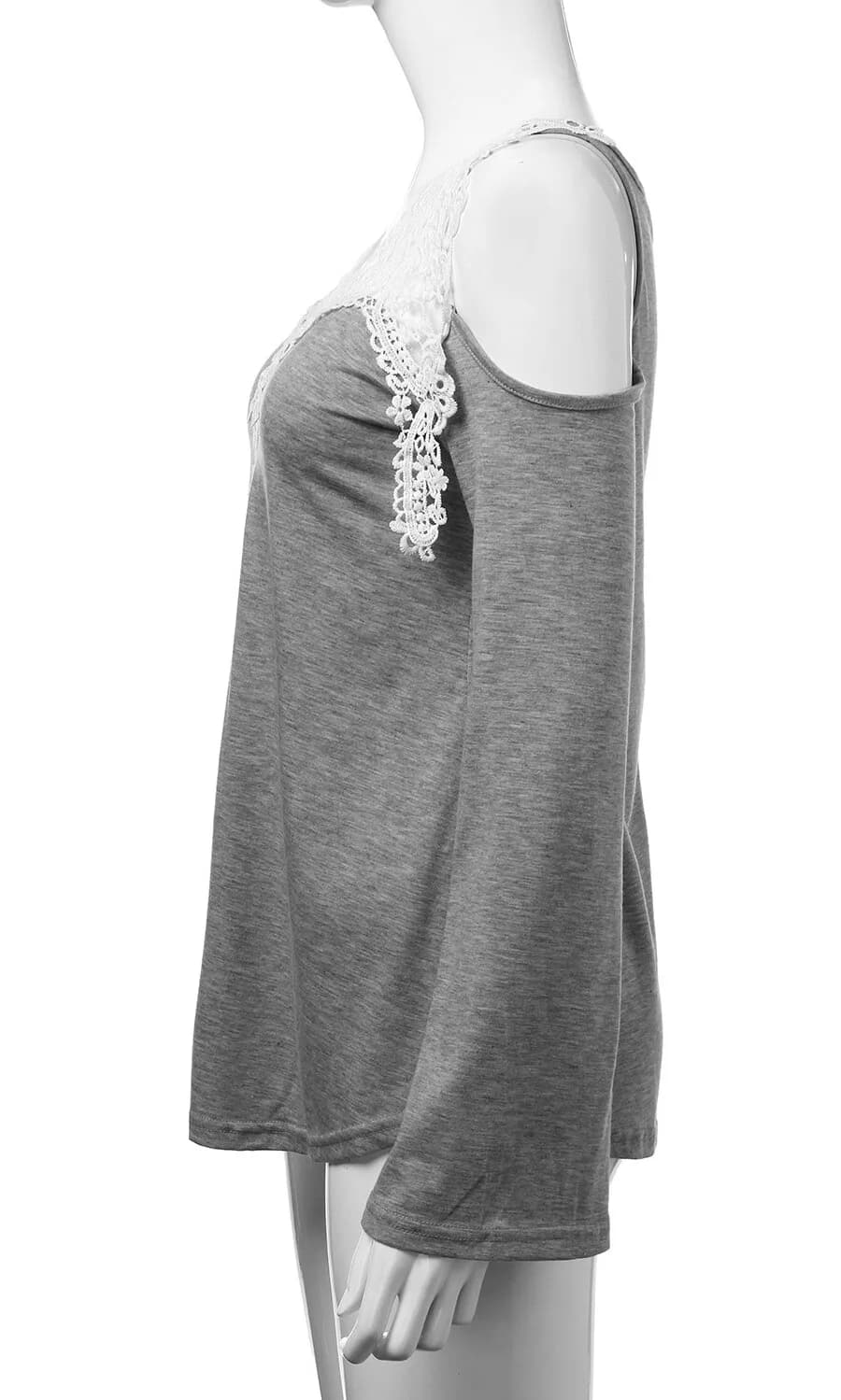 ZANZEA Women Long Sleeve Lace Crochet Hollow Off Shoulder Casual Loose Blouse