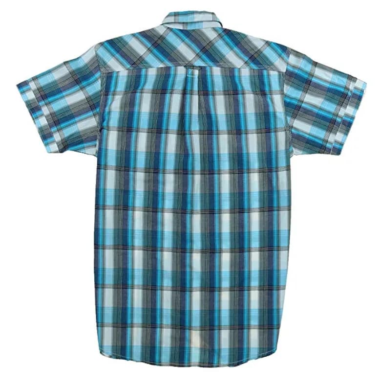 Dakota Grizzly Men's Cody Short Sleeve Plaid Shirt Ocean