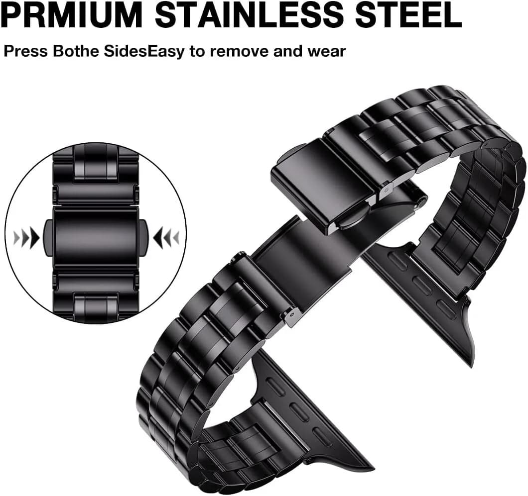 HEKAI Metal Straps Compatible with Apple Watch Strap 40mm 41mm 38mm, Slim Small