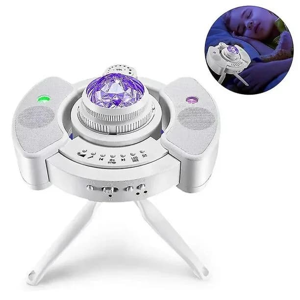 4 In 1 Led Night Light speaker Projector With Adjustable Tripod stand white